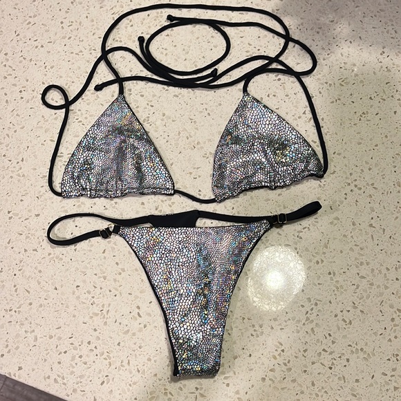 Dolls Kill Swim Lali Layla Holographic Quarts Crystal Bikini Poshmark